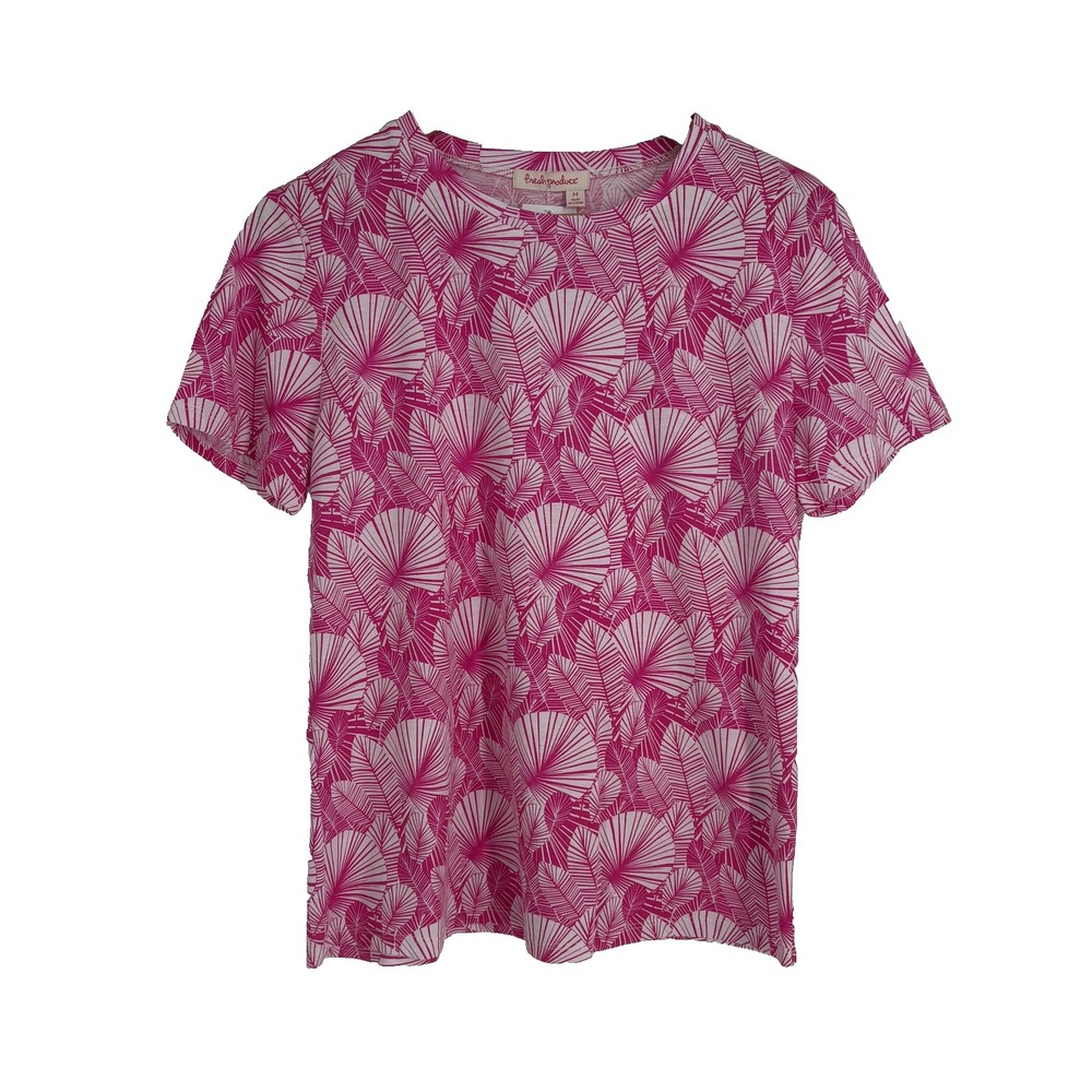 Fresh Produce Shirt Women M Umbrella Plant Bright Flamingo Tee Resort Beach